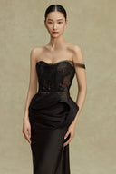 BYDI • Vela Lace Bodice Silk Maxi Evening Gown