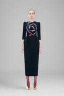 Blossom Present - Asymmetrical Black Pegged Dress for women, from Tiny Ink, The Viet Concept 