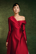 Nghien Hy Off-Shoulder Bamboo Taffeta Ao Dai for women, from EIRA TONG, The Viet Concept