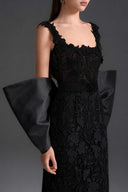 IHF STUDIO • Floral Garden Lace Column Dress with Statement Back Bow