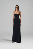 Crystal Bloom 3D Floral Spaghetti Strap Maxi Gown for women, from L'SCARLETT, The Viet Concept