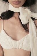 Ivory Whisper Pleated Gauze Bralette for women, from DAS LA VIE, The Viet Concept