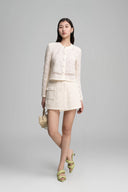 Cream Maeve Cropped Lace Jacket for women, from HOBB, The Viet Concept 