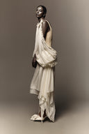 Felicia Blouson Boat Neck Organza Voile Midi Dress for women, from DAS LA VIE, The Viet Concept 