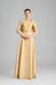 Jasmine A-line Cape Sleeved Polyester Floor Length Dress for women, from Maison Des Copains, The Viet Concept 