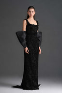 IHF STUDIO • Floral Garden Lace Column Dress with Statement Back Bow