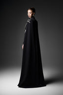 GVLUX • Aurelia Wave Embellished Velvet Satin Cape