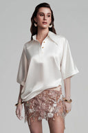White Amaranth Top for women, from POEM, The Viet Concept