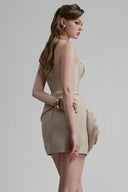 Beige Lantana Mini Dress for women, from Calista, The Viet Concept 