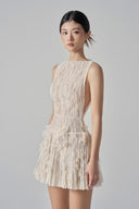 Flavia Floral Lace Appliqué Mini Dress for women, from 21SIX, The Viet Concept