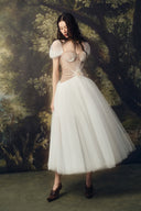 LINH PHUNG • Cortena Two-Tone Embellished Tulle Midi Corset Dress
