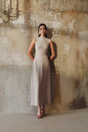 L' SCARLETT • Aurelia Crystal Embellished Flared Midi Dress