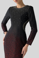 Muse Ombre Leopard Crystal-Embellished Silk-Lined Maxi Dress for women, from DANG PHONG DESIGNER, The Viet Concept