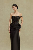 BYDI • Vela Lace Bodice Silk Maxi Evening Gown