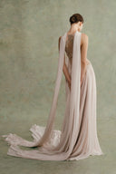Sarelda Alyssum Embellished Chiffon Cape Gown for women, from DUONG ATELIER, The Viet Concept