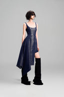 Strappy Diagonal Folded Flap Dress for women, from GVLUX, The Viet Concept 