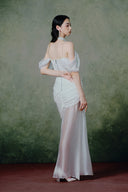 Serenade Ivory Silk Chiffon Evening Dress for women, from LINH PHUNG, The Viet Concept
