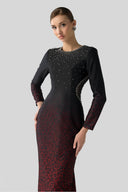 Muse Ombre Leopard Crystal-Embellished Silk-Lined Maxi Dress for women, from DANG PHONG DESIGNER, The Viet Concept