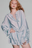 Blue Floral Embroidered Shirt for women, from Xita The Viet Concept 