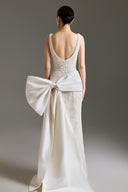 Ivory Étoile Bow Column Bridal Gown for women, from LINH DOAN, The Viet Concept