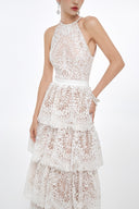 Beatrice Ivory Tiered Halter Gown for women, from JOSEPHINE, The Viet Concept 