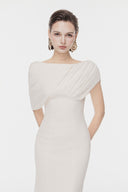 L'ALLÉE • Asymmetric Draped Shoulder Dress