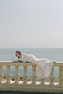 LINH PHUNG • Corvéa Ruched Stretch Lace Couture Maxi Dress