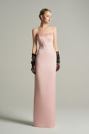 Celestia Pink Crystal Corset Silk Taffeta Maxi Dress for women, from IHF STUDIO, The Viet Concept 