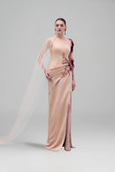 Iridescent Coral Crystal Taffeta Gown for women, from 21SIX, The Viet Concept