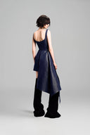 Strappy Diagonal Folded Flap Dress for women, from GVLUX, The Viet Concept 