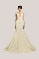 Selene Trumpet Sleeveless Taffeta Floor Length Dress for women, from POEM, The Viet Concept 