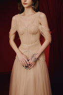 Fairy Beaded Off-Shoulder Tulle Evening Gown for women, from JOSEPHINE, The Viet Concept
