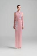 Dahlia Silk Collar Sequin Accent Jersey Dress for women, from ARTI, The Viet Concept 