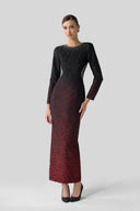 Muse Ombre Leopard Crystal-Embellished Silk-Lined Maxi Dress for women, from DANG PHONG DESIGNER, The Viet Concept