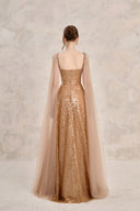 Solasta Hand-Embroidered Sequin A-Line Maxi Dress for women, from LINH PHUNG, The Viet Concept