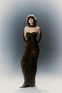 HA THANH VIET • Sedley Brown Draped Stretch Jersey Gown