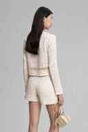 Cream Maeve Cropped Lace Jacket for women, from HOBB, The Viet Concept 