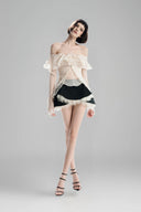 Long Silhouette Top in Cream White for women, from Must have, the Viet Concept 