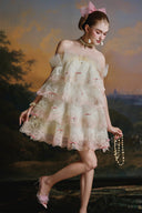 MADDY HATES ROSE • Elara Ivory Ruffled Organza Mini Dress