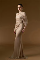 Aurelia Shimmer Jersey Draped Mermaid Evening Gown for women, from IHF ATELIER, The Viet Concept 