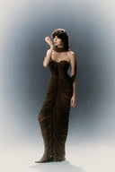HA THANH VIET • Sedley Brown Draped Stretch Jersey Gown