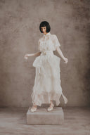 Rowan Embellished Organza Maxi Skirt for women, from WHITE PLAN, The Viet Concept 