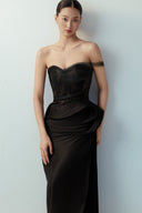 BYDI • Vela Lace Bodice Silk Maxi Evening Gown