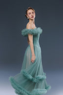 Selene Sapphire Blue Tulle Evening Dress for women, from JOSEPHINE, The Viet Concept