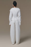 Selena Layered Collar V-Neck Tailored Shirt for women, from KEIRA TONG, The Viet Concept 