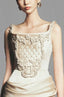 Denisse Sheath Square Neck Satin Floor Length Dress for women, from Maison Des Copains, The Viet Concept 