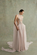 Sarelda Alyssum Embellished Chiffon Cape Gown for women, from DUONG ATELIER, The Viet Concept