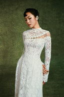 Dien Vu Floral Lace Layered Ao Dai for women, from KEIRA TONG, The Viet Concept 