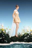 Maren Couture Embellished Corset Mini Dress With Silk Shawl for women, from LINH PHUNG, The Viet Concept