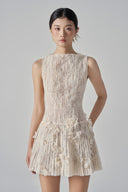 Flavia Floral Lace Appliqué Mini Dress for women, from 21SIX, The Viet Concept